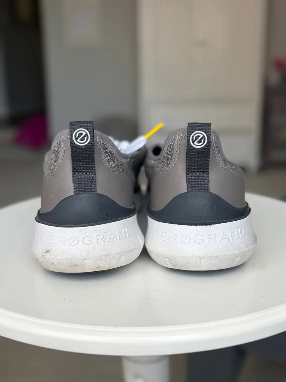 Cole Haan Gray Knit Lace-Up Sneakers with White Soles